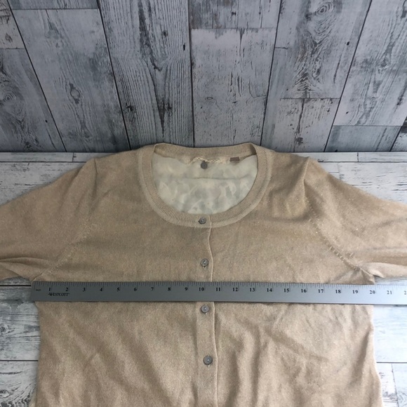 Anthropologie Knitted & Knotted Gold Lace Back Cardigan Large - Picture 8 of 12